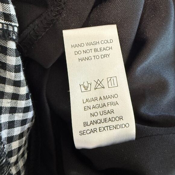 Black and White Gingham Cotton Ruffle Frill Feminine Romper- M - Picture 11 of 12